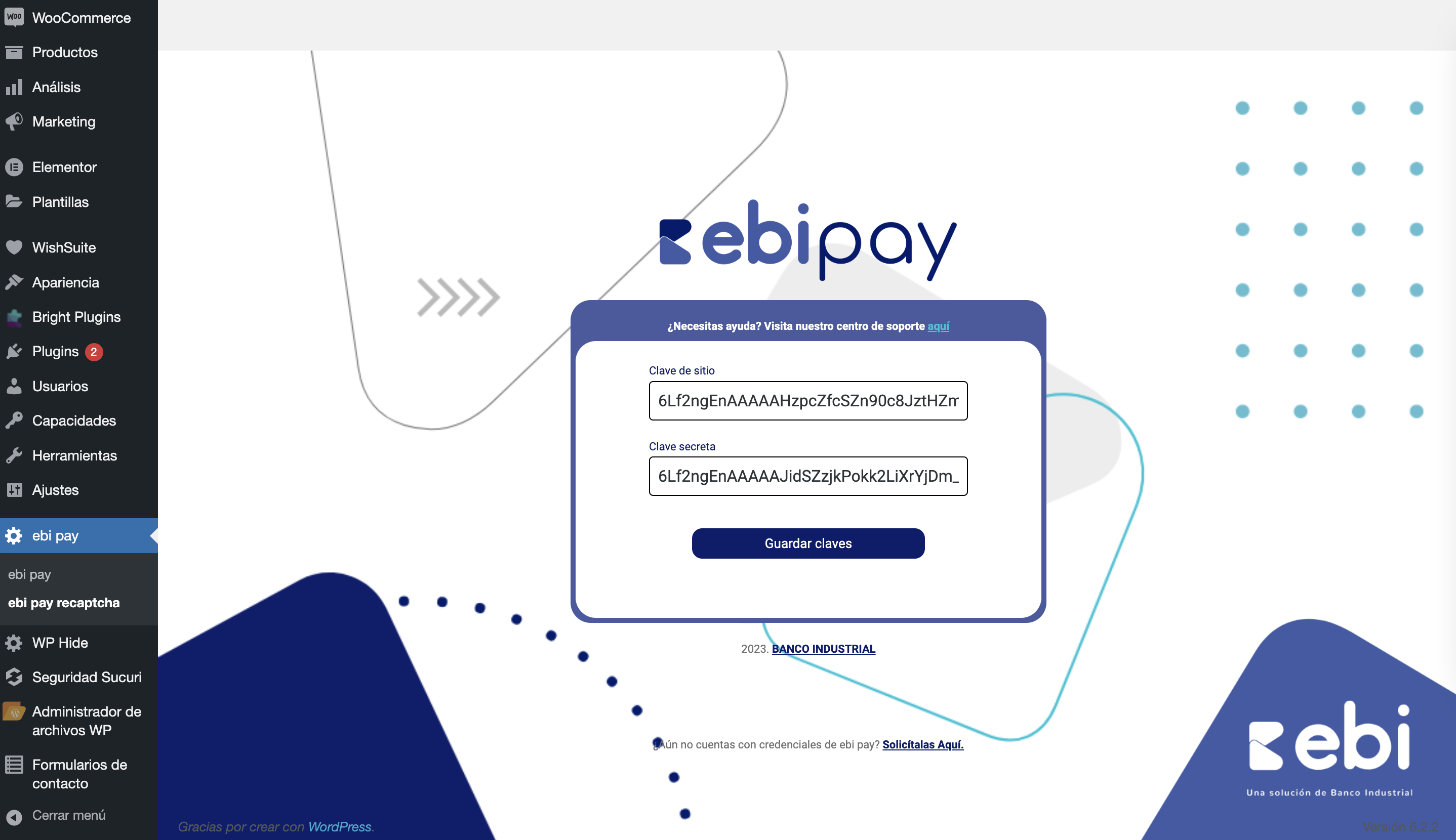 17. Ingresar claves en ebipay reCAPTCHA