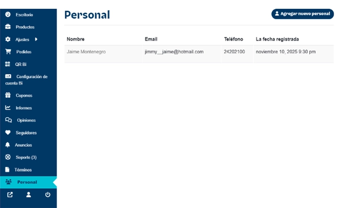 Agregar nuevo personal 2