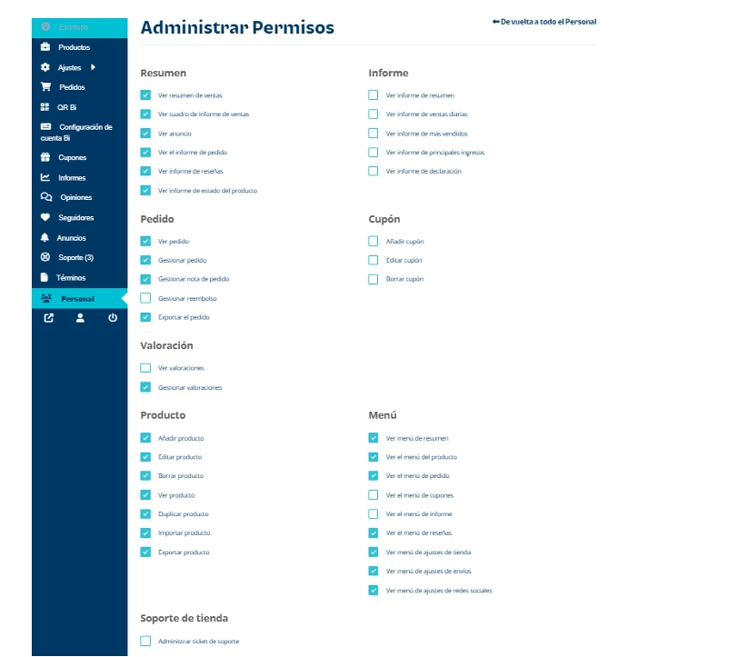 Administrar permisos 2