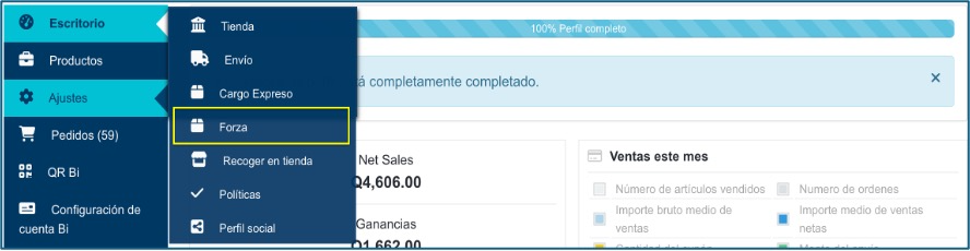 Activar FORZA en Mall Bi Activar FORZA en Mall Bi